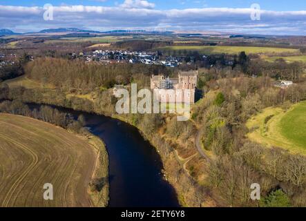 Doune Castle am Ufer des Flusses Teith, Doune, Stirling District, Schottland. Stockfoto