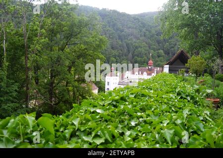 Die Gärten von Schloss Herberstein in Österreich Stockfoto