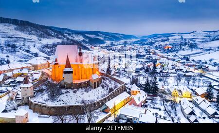 Biertan, Siebenbürgen. Sächsische Kirche in Siebenbürgen, UNESCO-Erbe von Rumänien Reise Hintergrund in Osteuropa. Stockfoto