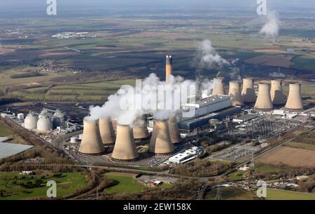 2021 Luftaufnahme des Kraftwerks Drax in North Yorkshire, Großbritannien Stockfoto