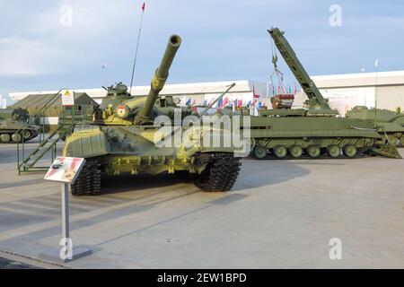REGION MOSKAU, RUSSLAND - 25. AUGUST 2020: Sowjetischer Hauptpanzer T-72M (Export-Version) auf dem internationalen Militärforum der 'Army-2020' Stockfoto