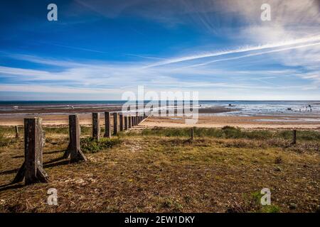 Frankreich, Vendée (85), île de Noirmoutier, Noirmoutier-en-l'Ile, marée basse lors des grandes marées d'octobre à la pointe des Dames Stockfoto