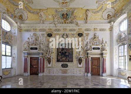 Deutschland, Bade Württemberg, Bodensee (Bodensee), Salem, Schloss und ehemalige Zisterzienserabtei Salem, Schloss Salem, Kaisersaal Stockfoto