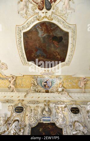 Deutschland, Bade Württemberg, Bodensee (Bodensee), Salem, Schloss und ehemalige Zisterzienserabtei Salem, Schloss Salem, Kaisersaal Stockfoto