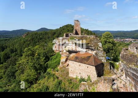 Deutschland, Rheinland Pfalz, Wasgau, Pfälzerwald, Dahn, Ruine der Burg Altdahn Stockfoto