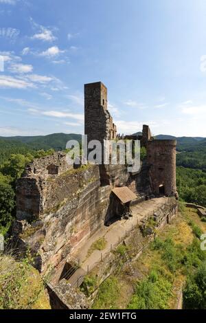 Deutschland, Rheinland Pfalz, Wasgau, Pfälzerwald, Dahn, Ruine der Burg Altdahn Stockfoto