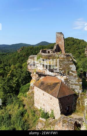 Deutschland, Rheinland Pfalz, Wasgau, Pfälzerwald, Dahn, Ruine der Burg Altdahn Stockfoto