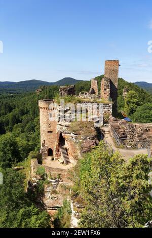 Deutschland, Rheinland Pfalz, Wasgau, Pfälzerwald, Dahn, Ruine der Burg Altdahn Stockfoto