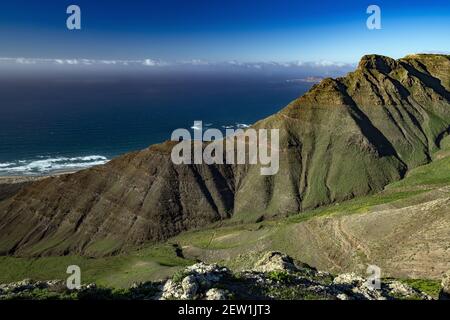 Spanien, Kanarische Inseln, Lanzarote, Teguise, Mirador Ermita de las Nieves Stockfoto