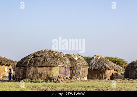 Kenia, Marsabit Bezirk, Umgebung von Lake Turkana, Gabra Dorf Stockfoto