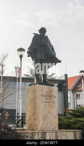 Statue von Istvan Szechenyi berühmten ungarischen Staatsmann, lebte im 19th. Jahrhundert in Heviz Dorf, Ungarn Stockfoto