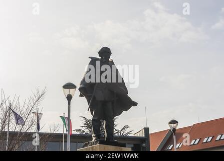 Statue von Istvan Szechenyi berühmten ungarischen Staatsmann, lebte im 19th. Jahrhundert, in Heviz Dorf, Ungarn Stockfoto