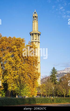 Frankreich, Isere, Grenoble, Paul Mistral Park, Perret Turm (85 m) erbaut im Jahr 1925 Stockfoto