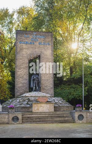 Frankreich, Isere, Grenoble, Paul Mistral Park, Denkmal für die Diables Bleus, Hommage an die Berginfanteristen, die während des Ersten Weltkriegs für Frankreich starben Stockfoto