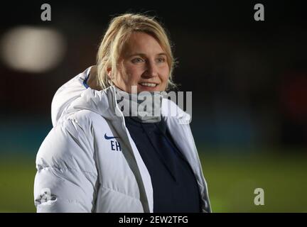 Aktenfoto vom 12-02-2020 von Chelseas Managerin Emma Hayes. Ausgabedatum: Dienstag, 2. März 2021. Stockfoto