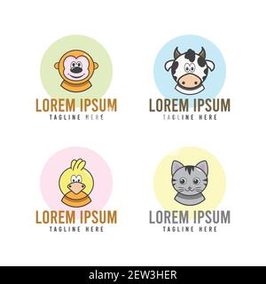 Animal Icon in flachem Design sauber Stock Vektor