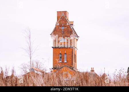 St. Ebba's epileptic Colony Asylum Tower, Epsom, Surrey, Großbritannien, Februar 2021 Winter Stockfoto
