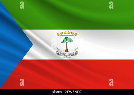 Flagge Äquatorialguineas Stoffstruktur der Flagge Äquatorialguineas. Stockfoto