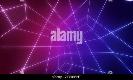 Neon Glow Netz Gitter. Eine moderne abstrakte 3D Illustration Hintergrund, für Retro-Technologie Kompositionen Stockfoto