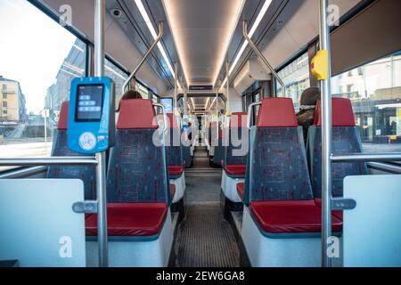 Straßenbahneinrichtungen in Helsinki, Finnland Stockfoto