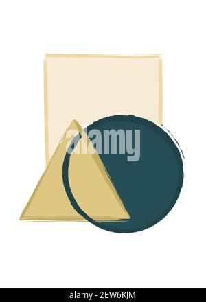Minimalismus. Abstraktes Poster mit geometrischen Formen. Vektorgrafik. Stock Vektor