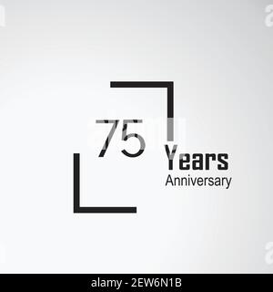 75 Jahr Jubiläum Vektor Vorlage Design Illustration Box Stock Vektor