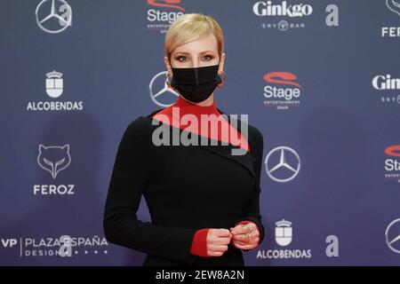 Madrid, Spanien. März 2021, 02nd. Schauspielerin Natalia de Molina bei der Fotocall für 8th Ausgabe der Feroz Awards in Madrid am Dienstag, 02. März 2021. Quelle: CORDON PRESS/Alamy Live News Stockfoto