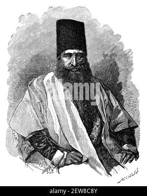 Edler Perser, Iran. Kultur und Geschichte Asiens. Vintage antike Schwarz-Weiß-Illustration. 19th Jahrhundert. Stockfoto