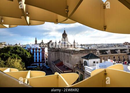 Top of Metropol Parasol, Plaza de la Encarnacion, Sevilla, Spanien Stockfoto