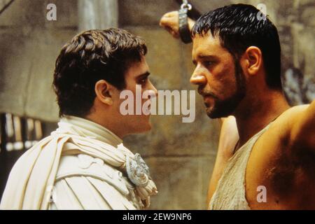 Joaquin Phoenix, Russell Crowe, 'Gladiator' (2000) DreamWorks Pictures . Quelle: Jaap Buitendijk/DreamWorks Pictures /The Hollywood Archive - Aktenzeichen # 34082-692THA Stockfoto