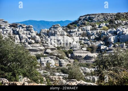 Nationalpark El Torcal Andalusien Spanien Stockfoto