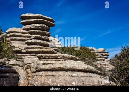 Nationalpark El Torcal Andalusien Spanien Stockfoto