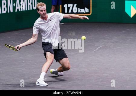 ROTTERDAM, NIEDERLANDE - MÄRZ 2: Während des ABN AMRO World Tennis Tournament 48e in Rotterdam Ahoy am 2. März 2021 in Rotterdam, Niederlande Stockfoto