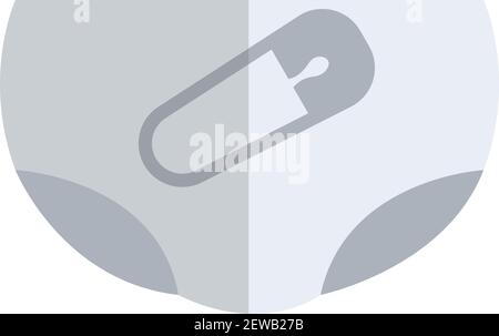 Baby Windel, Illustration, Vektor auf weißem Hintergrund. Stock Vektor