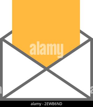Geschäftsbrief, Illustration, Vektor auf weißem Hintergrund. Stock Vektor