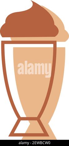 Kaffee mit Schlagsahne, Illustration, Vektor auf weißem Hintergrund. Stock Vektor