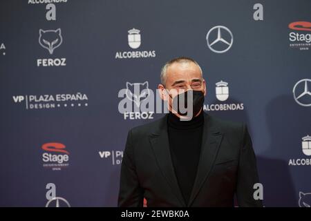 2. März 2021, Madrid, Madrid, Spanien: Eduard Fernandez nimmt an den Feroz Awards 2021 Teil - Red Carpet im VP Plaza Espana Design Hotel am 2. März 2021 in Madrid, Spanien (Bildquelle: © Jack Abuin/ZUMA Wire) Stockfoto