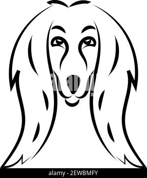 Cute afghanischen Hund, Illustration, Vektor auf weißem Hintergrund. Stock Vektor