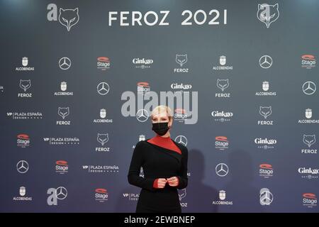 2. März 2021, Madrid, Madrid, Spanien: Natalia de Molina nimmt an den Feroz Awards 2021 Teil - Red Carpet im VP Plaza Espana Design Hotel am 2. März 2021 in Madrid, Spanien (Bildquelle: © Jack Abuin/ZUMA Wire) Stockfoto