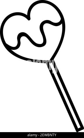 Herz-Lolipop, Illustration, Vektor auf weißem Hintergrund. Stock Vektor