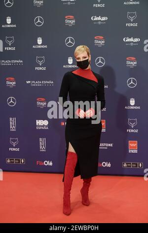 2. März 2021, Madrid, Madrid, Spanien: Natalia de Molina nimmt an den Feroz Awards 2021 Teil - Red Carpet im VP Plaza Espana Design Hotel am 2. März 2021 in Madrid, Spanien (Bildquelle: © Jack Abuin/ZUMA Wire) Stockfoto