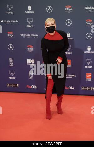 2. März 2021, Madrid, Madrid, Spanien: Natalia de Molina nimmt an den Feroz Awards 2021 Teil - Red Carpet im VP Plaza Espana Design Hotel am 2. März 2021 in Madrid, Spanien (Bildquelle: © Jack Abuin/ZUMA Wire) Stockfoto