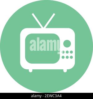 Altes Fernsehen, Illustration, Vektor auf weißem Hintergrund. Stock Vektor