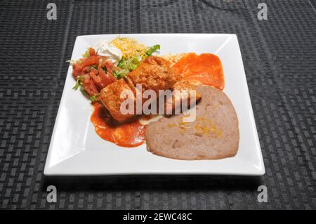 Authentische traditionelle mexikanische Küche, bekannt als Chori pollo Stockfoto