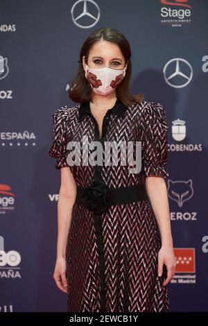 2. März 2021, Madrid, Madrid, Spanien: Andrea Levy nimmt an den Feroz Awards 2021 Teil - Red Carpet im VP Plaza Espana Design Hotel am 2. März 2021 in Madrid, Spanien (Bildnachweis: © Jack Abuin/ZUMA Wire) Stockfoto