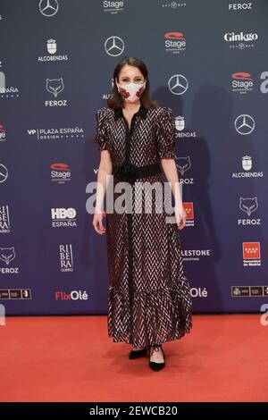 2. März 2021, Madrid, Madrid, Spanien: Andrea Levy nimmt an den Feroz Awards 2021 Teil - Red Carpet im VP Plaza Espana Design Hotel am 2. März 2021 in Madrid, Spanien (Bildnachweis: © Jack Abuin/ZUMA Wire) Stockfoto