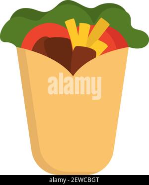 Köstliche Gyros, Illustration, Vektor auf weißem Hintergrund. Stock Vektor