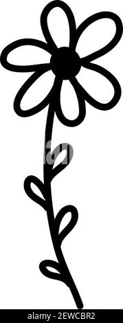 Blume mit sechs Blütenblättern, Illustration, Vektor auf weißem Hintergrund. Stock Vektor