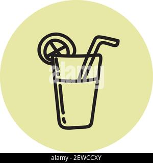 Süßer Coctail, Illustration, Vektor auf weißem Hintergrund. Stock Vektor