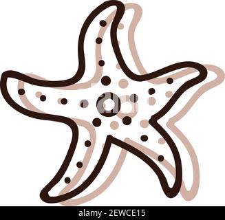 Seestar, Illustration, Vektor auf weißem Hintergrund. Stock Vektor